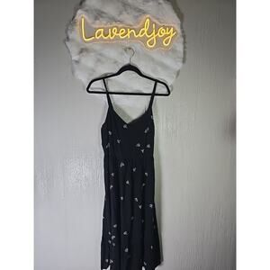 Cottagecore Slip Dress Womens Large Smocked Adjustable Lightweight Travel Fall